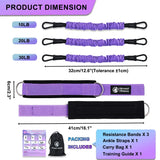 NNEOBA Leg & Glute Ankle Resistance Bands with Cuffs - 60LB Set of 3