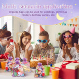50PCS Purple Organza Drawstring Gift Bags with Moon Star Patterns