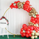 NNEOBA Red & Gold Balloon Arch Garland Kit with Metallic Gold Confetti Balloons