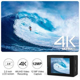 NNEOBA 4K Sports Action Camera 30M Waterproof Black