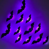 12pcs Halloween 3D Bat LED Wall Decals