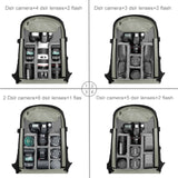 NNEOBA Dual Shoulder Camera Backpack with Rain Cover Black