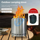 NNEOBA Smokeless Stainless Steel Camping Stove Mini Fire Pit Silver