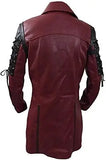 NNEOBA Mens Steampunk Faux Leather Trench Biker Jacket