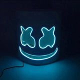 Led Light Up Mask and Gloves DJ Marshmello Head Helmet Light Up Cosplay Head Cover for Men Women Music Festival Purim props