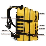 NNEOBA 45L Tactical Fitness Backpack Molle Rucksack Yellow