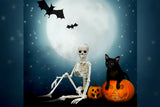 Happy Halloween Humanoid Skeleton Decorations – 2PCS Plastic Skeleton Props for Haunted House, Home, Bedroom, Balcony & Party Décor