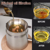NNEOBA 2L Stainless Steel Oil Filter Pot with Fine Mesh Strainer And Fry Basket Silver