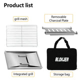 NNEOBA 304 Stainless Steel Folding BBQ Grill Camping Stove Silver