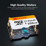 256GB KODAK MicroSDXC Memory Card U3 V30 Class 10 A1