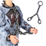 Halloween Plastic Handcuffs Fetters Ball Props Realistic Pranks With Chain Anklets Costume Props Prisoners Cosplay Accessories