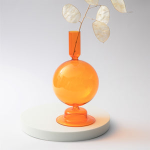 NNEOBA Floriddle Taper Candle Holders Glass Candlesticks for Home Wedding Room Decoration Party Glass Vase Table Bookshelf