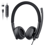 NNEOBA Wired USB Headset with Noise-Cancelling Microphone