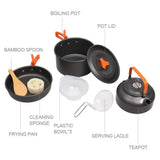 NNEOBA Portable Aluminum Camping Cookware Set for Outdoor Adventures