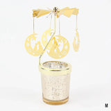 Gold Moon Cat Rotating Candle Holder 17×8CM Metal