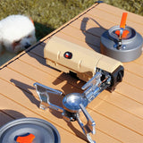 NNEOBA Camping Cassette Gas Stove 2600W Burner with Electronic Ignition Khaki