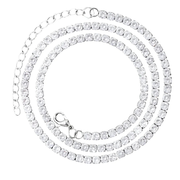 NNEOBA Prong Cuban Link Chain Necklace Rhinestone (A0924SL)