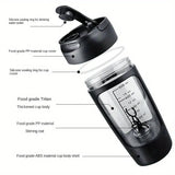NNEOBA 500ML Electric Shaker Bottle USB C Rechargeable Automatic Mixer Black