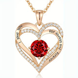 NNEOBA Red Zircon Pendant Necklace in Rose Gift Box