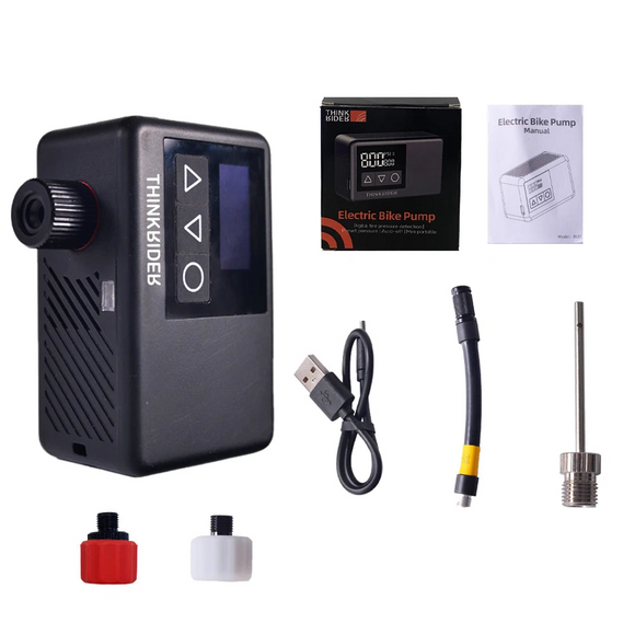 NNEOBA Mini Electric Bike Air Pump 120PSI Pocket-Sized with Digital Display Black