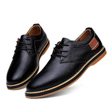 NNEOBA Mens Genuine Leather Brogue Oxford Dress Shoes (Black)