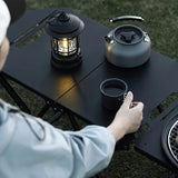 NNEOBA Folding Camping Table with Carry Handle Tripod Base Black