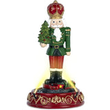 Christmas Nutcracker Music Box with Rotating Train