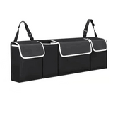 NNEOBA 2-in-1 Car Trunk & Backseat Organizer High-Capacity Oxford Storage Bag Black