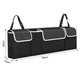 NNEOBA 2-in-1 Car Trunk & Backseat Organizer High-Capacity Oxford Storage Bag Black