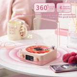 NNEOBA Retro Bluetooth Turntable Speaker Pink