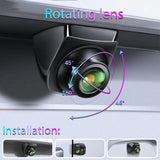 NNEOBA 720P Rear View Camera Fisheye Lens IP68 Waterproof Full HD Black