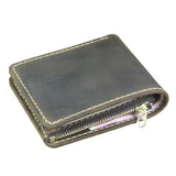 Handmade Genuine Leather Bifold Wallet with Zip Pocket