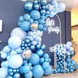 NNEOBA Macaron Blue Double Cream Balloon Garland Arch Kit - 242 Pieces