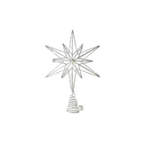 Silver Christmas Star Tree Topper with LED String Lights