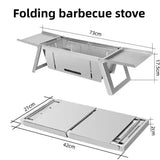 NNEOBA Stainless Steel Folding Charcoal Barbecue Stove BBQ Grill Rack Silver