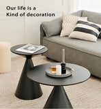 NNEOBA Elegance Defined: Handcrafted Round Metal Coffee Table in Small Black