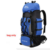 NNEOBA 90L Waterproof Camping Backpack with Cover Blue