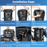 NNEOBA 27L Waterproof Bike Pannier Bag with Roll-Top Closure Black