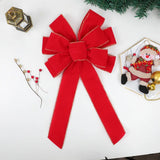 Large Red Velvet Christmas Bow with Gold Glitter Edge