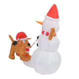 4 FT Inflatable Snowman with Dog  Caption