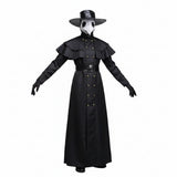 Halloween Medieval Hooded Robe with Plague Doctor Costume Mask & Hat