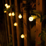 11M 60-LED Solar Crystal Globe String Lights – IP65 Waterproof