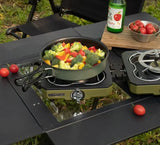 NNEOBA Double Burner Camping Stove High Firepower Gas Green