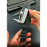 NNEOBA Small Straight Knife with K Sheath Black