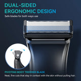 NNEOBA 2-in-1 Dual-Sided Electric Trimmer Shaver Beard Body Razor Black