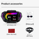 NNEOBA Car Speedometer Head Up Display HUD GPS OBD2 Slope Met Black