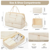 NNEOBA Luggage Travel Bag with Clothes and Toiletry Bag (Beige)