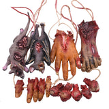 Halloween Horror Hanging Pendant Fake Dead Mouse Bat Broken Hand Feet Halloween Party Home Haunted House Scary Decoration Props
