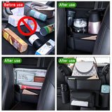 NNEOBA Multifunctional Leather Car Seat Storage Bag Hanging Organizer Black