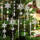 10Pcs Glitter Snowflake Christmas Ornaments Sparkling Hanging
